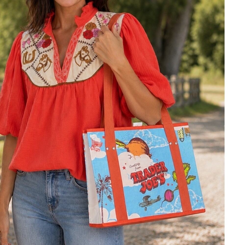 Trader Joe’s Stand-Up Collapsible Reusable Grocery Tote Bag Car Organizer NWT
